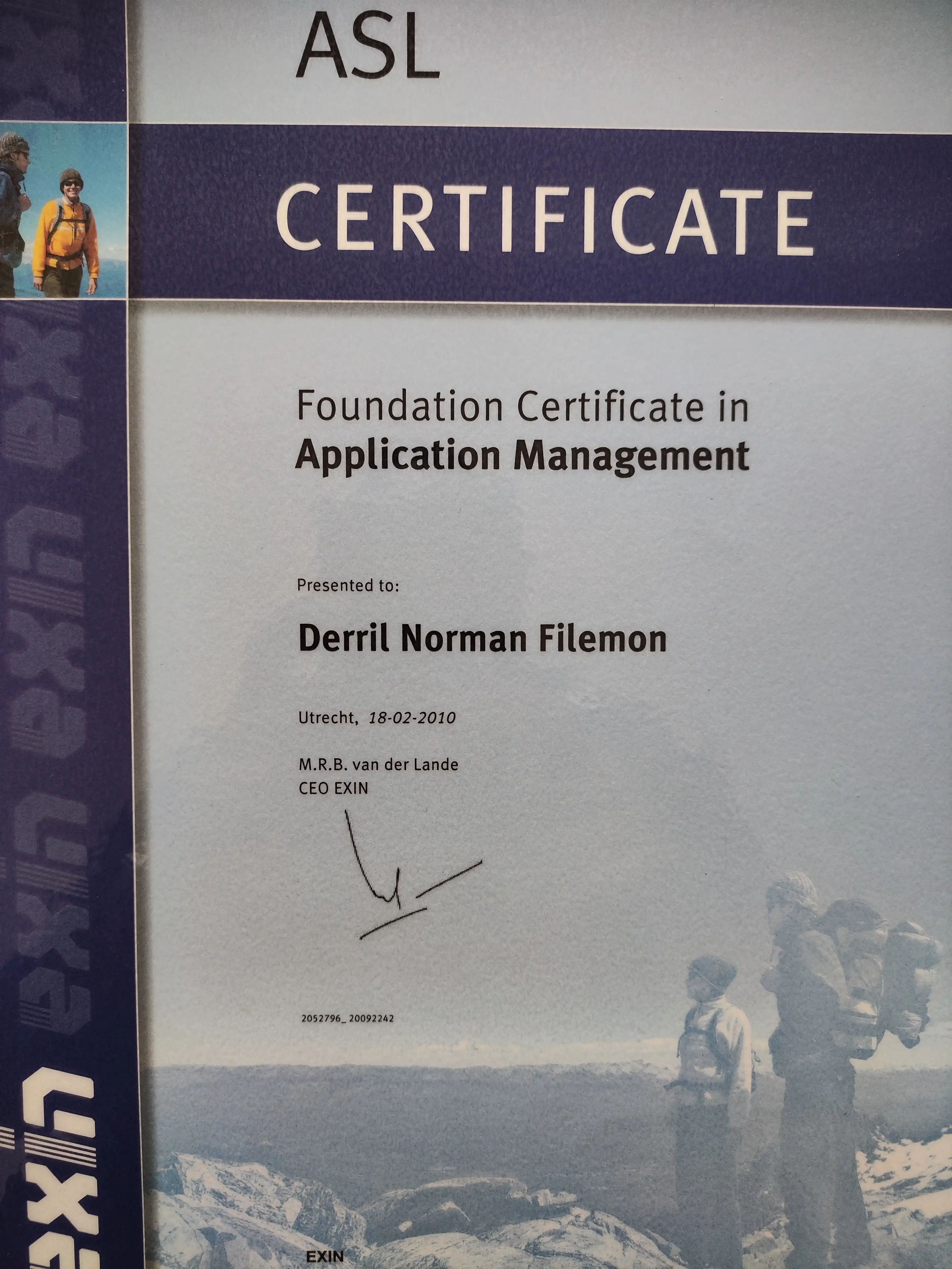 ASL® - Application Management certificate