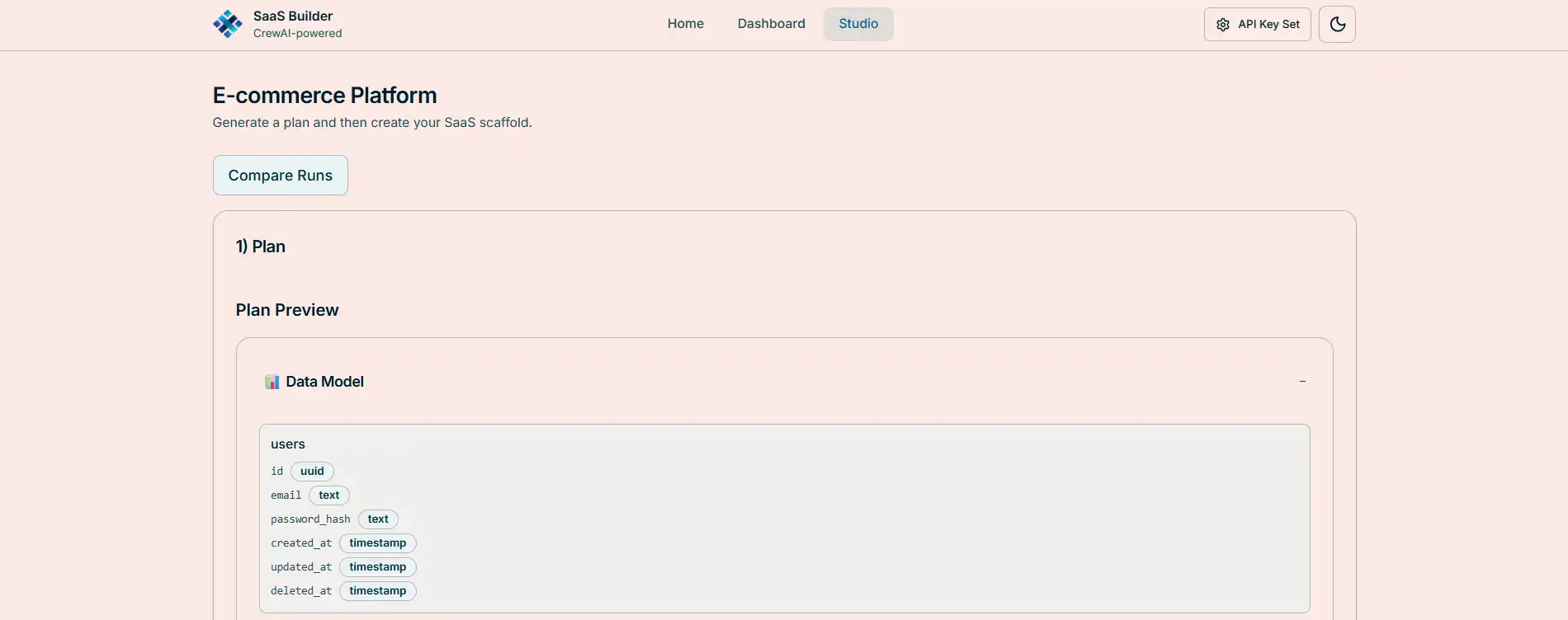 AI Powered Full Stack SaaS Builder project creation step 2 (light mode)