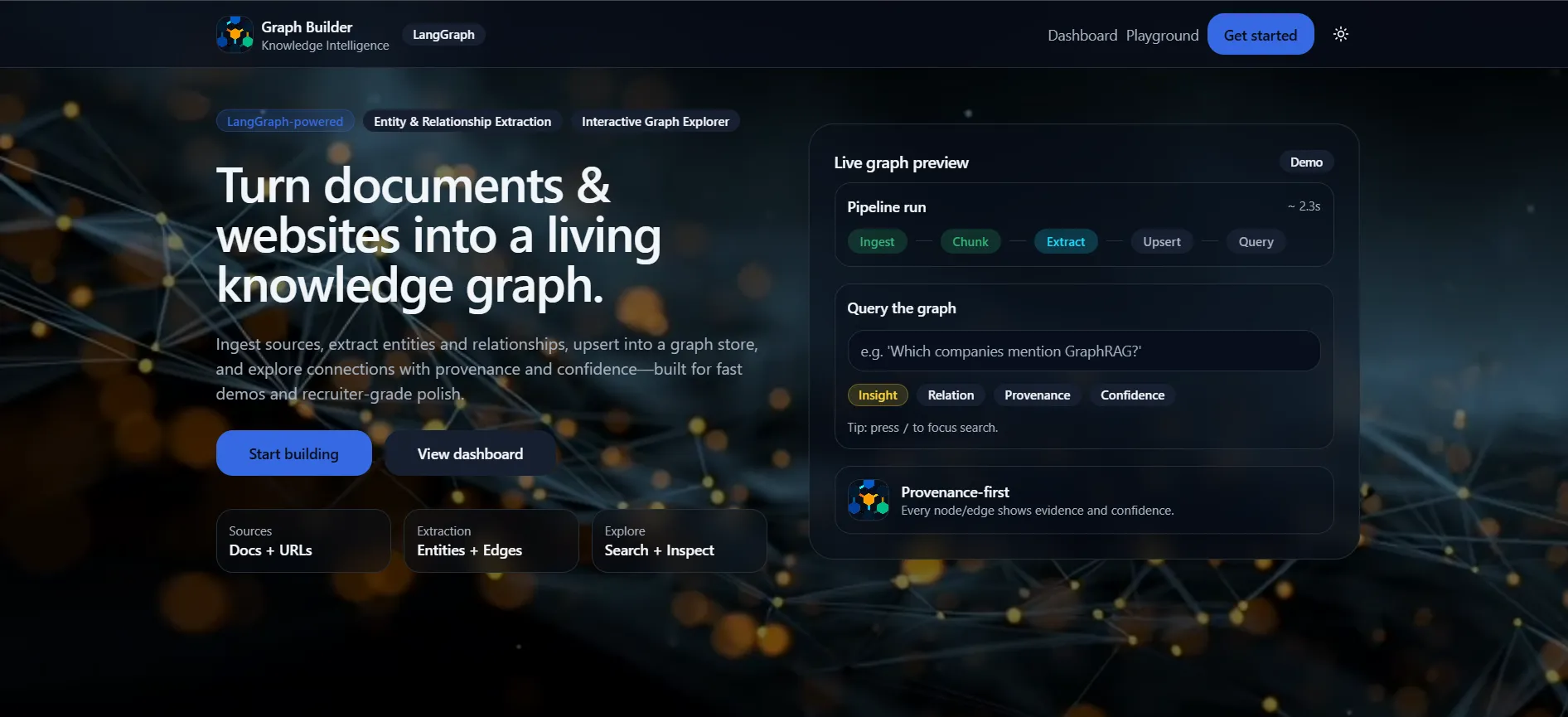 AI-Driven Knowledge Graph Builder homepage